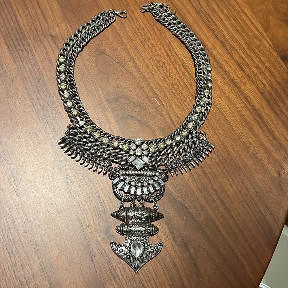 Elegant Silver Statement Necklace
